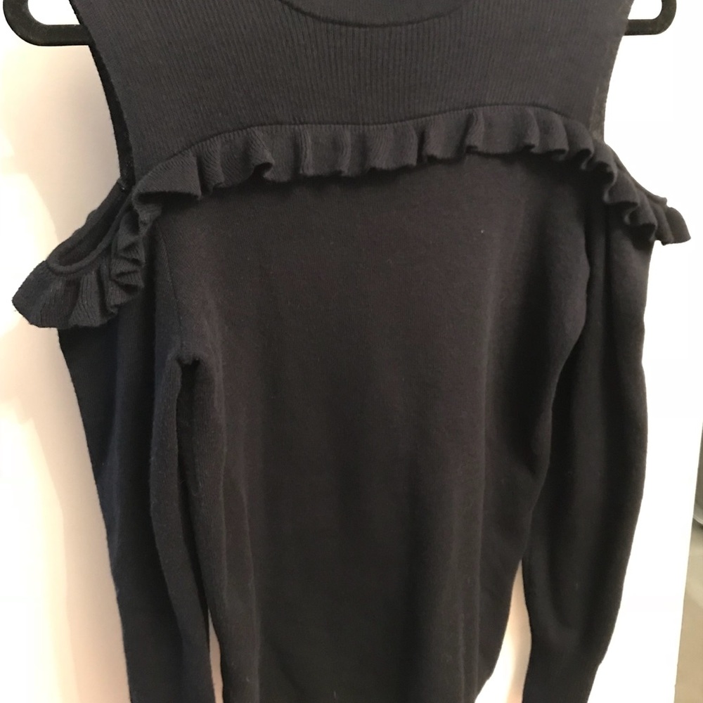 Navy cold shoulder sweater